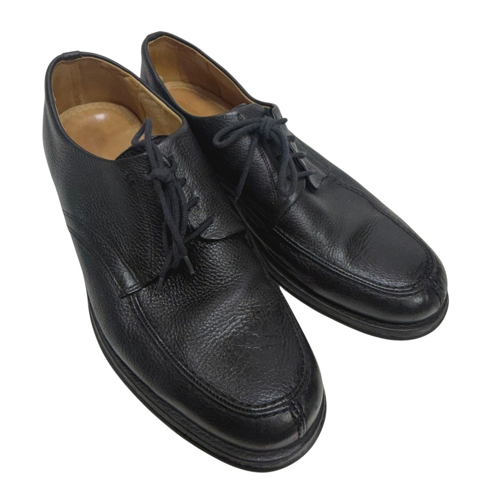 Sandro Moscoloni Vineyard Black Pebbled Leather Derby Dress Shoes Mens 9 42 EU